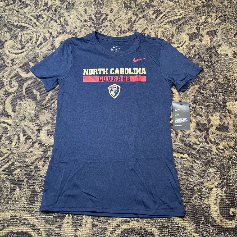 Nike Dri-FIT North Carolina Courage NWSL Soccer Women's Navy T-Shirt XS W21549